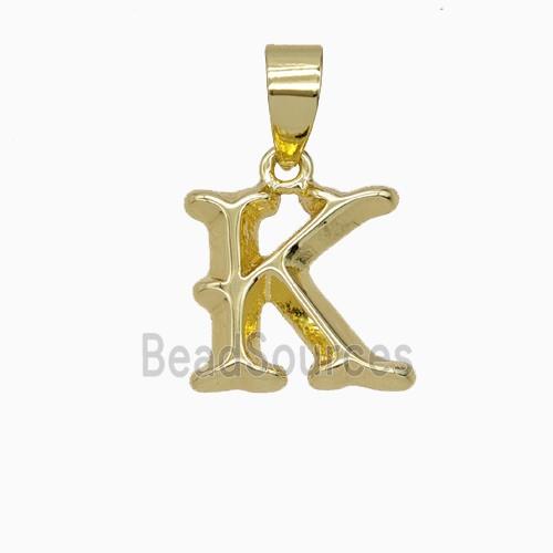 Copper Letter-K Pendant Gold Plated