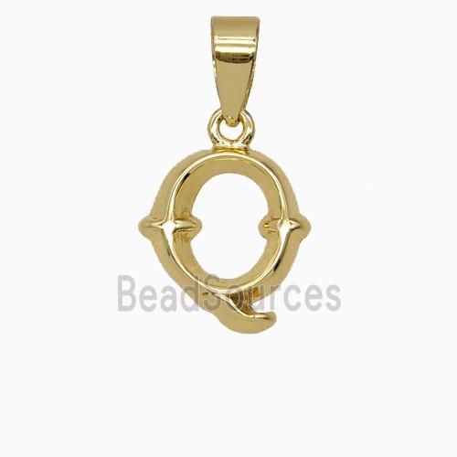 Copper Letter-Q Pendant Gold Plated