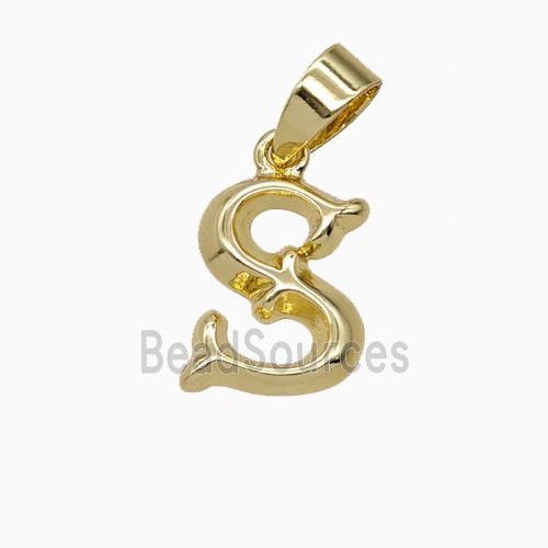 Copper Letter-S Pendant Gold Plated
