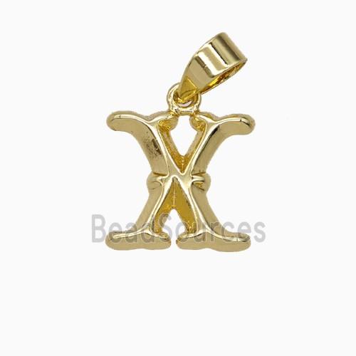 Copper Letter-X Pendant Gold Plated