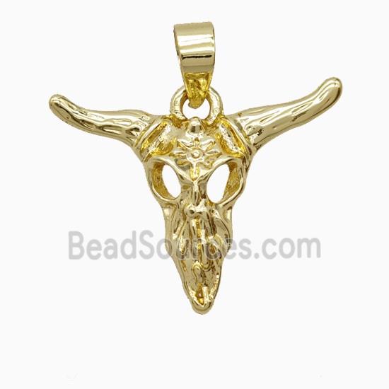 Copper Bullhead Pendant Gold Plated