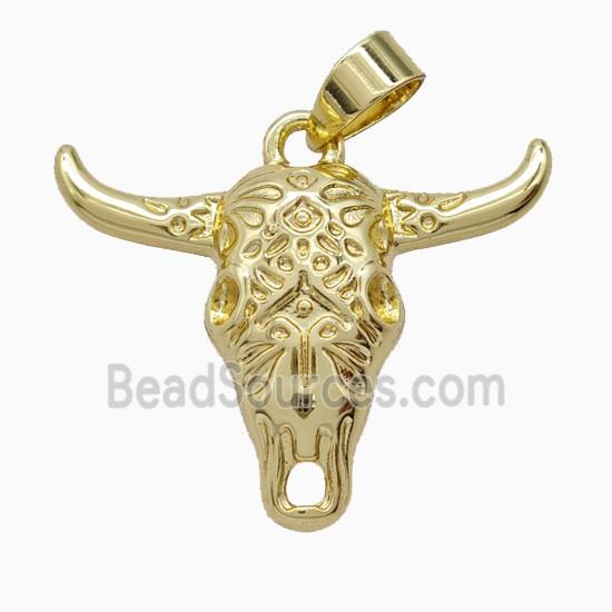 Copper Bullhead Pendant Gold Plated