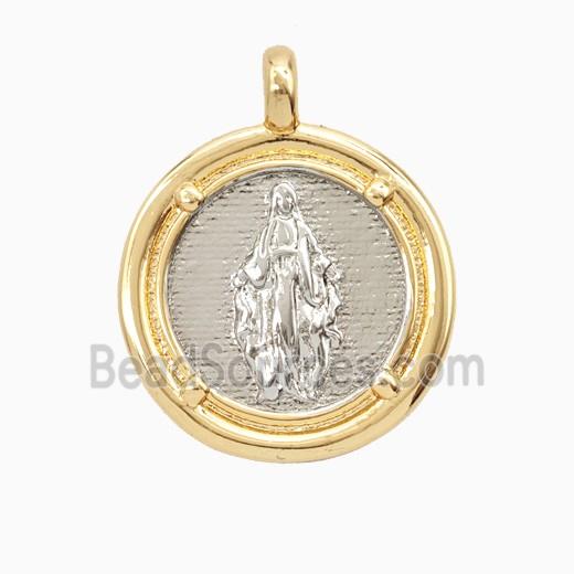 Copper Virgin Mary Pendant Platinum Gold Plated