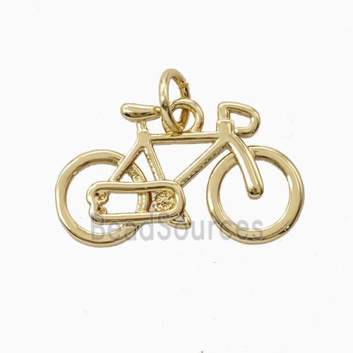 Copper Bicycle Pendant Gold Plated