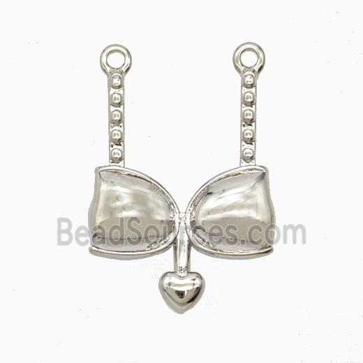 Copper Bra Bikini Pendant Heart Platinum Plated