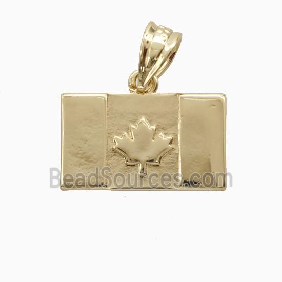 Copper Pendant Pave Zircon, Gold Plated