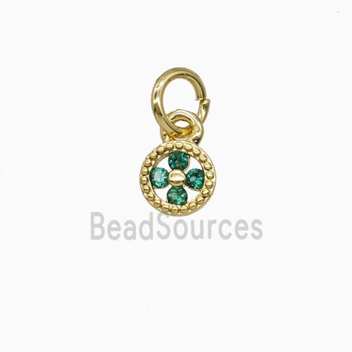 Copper Pendant Pave Zircon, Gold Plated