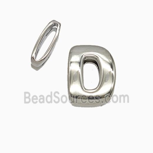 Copper letter Bead, Platinum Plated
