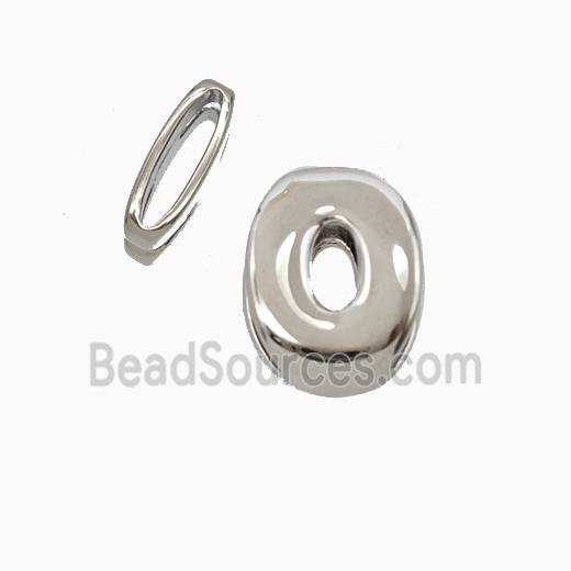 Copper letter Bead, Platinum Plated