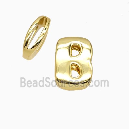 Copper letter Bead, Gold Plated