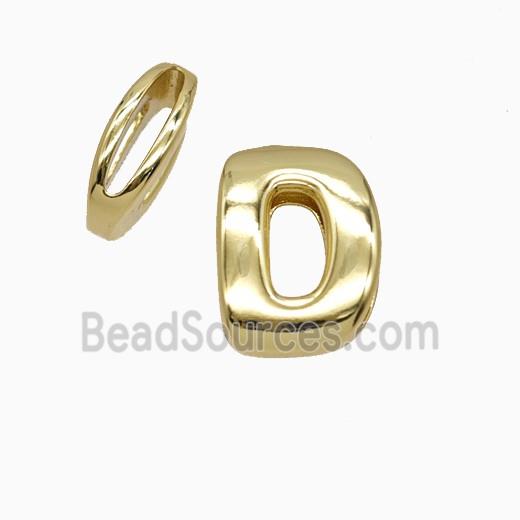 Copper letter Bead, Gold Plated