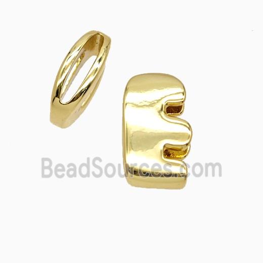 Copper letter Bead, Gold Plated