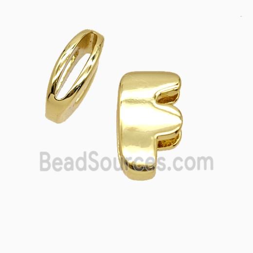 Copper letter Bead, Gold Plated