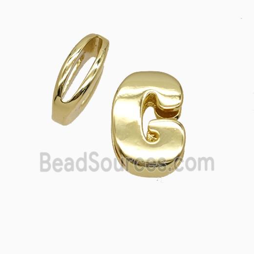 Copper letter Bead, Gold Plated