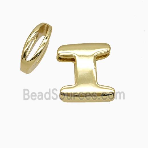 Copper letter Bead, Gold Plated