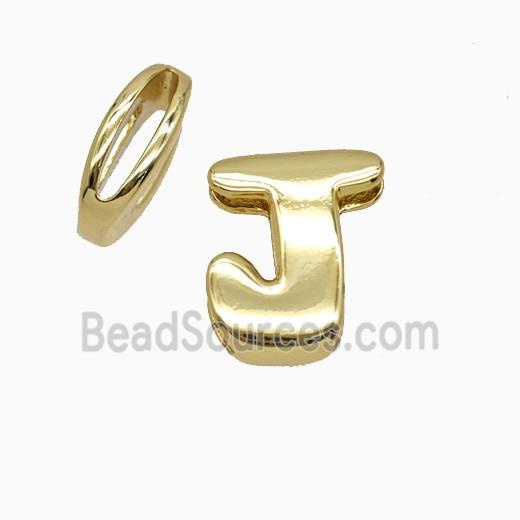 Copper letter Bead, Gold Plated
