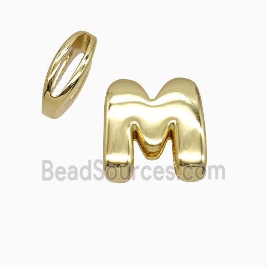 Copper letter Bead, Gold Plated