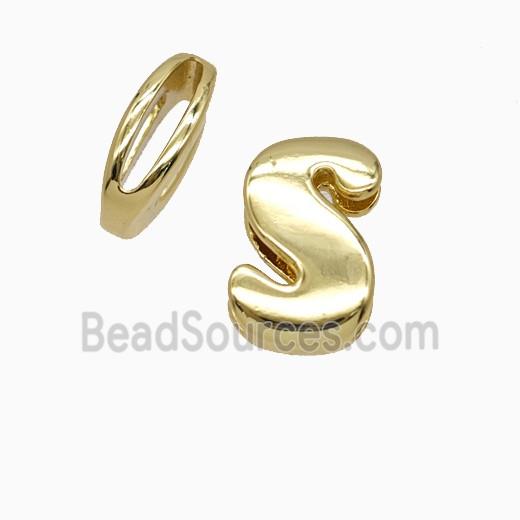 Copper letter Bead, Gold Plated