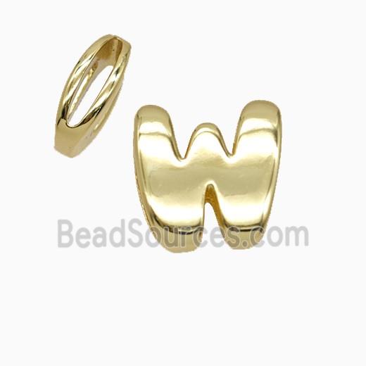 Copper letter Bead, Gold Plated