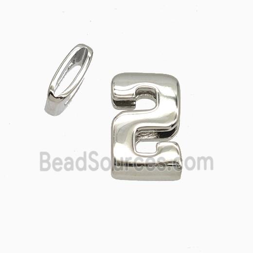 Copper letter Bead, Gold Plated