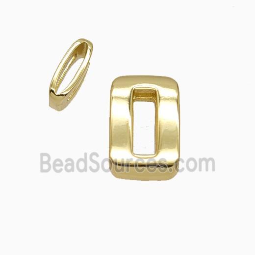 Copper letter Bead, Gold Plated