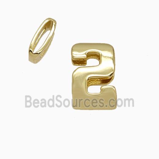 Copper letter Bead, Gold Plated