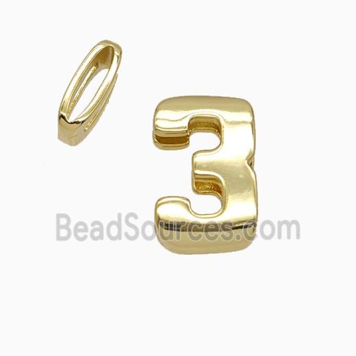 Copper letter Bead, Gold Plated