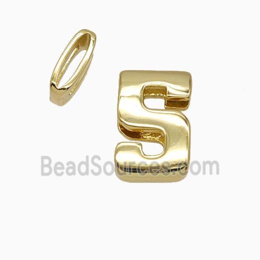 Copper letter Bead, Gold Plated