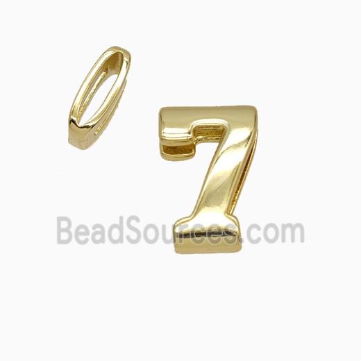 Copper letter Bead, Gold Plated