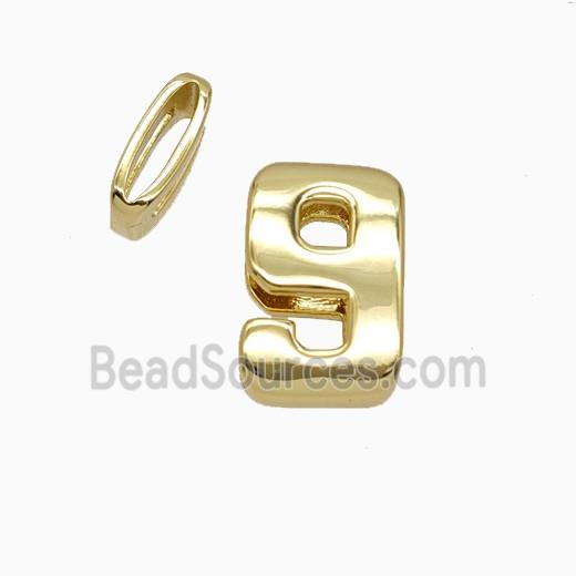 Copper letter Bead, Gold Plated