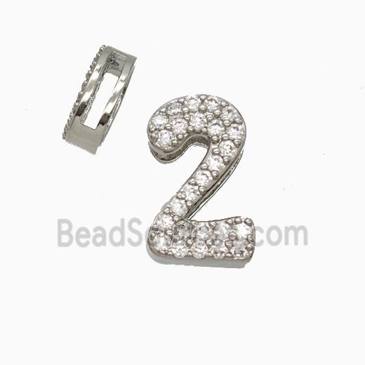 Copper Bead Pave Zircon, Platinum Plated