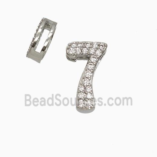 Copper Bead Pave Zircon, Platinum Plated