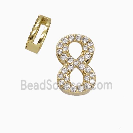 Copper Bead Pave Zircon, Platinum Plated