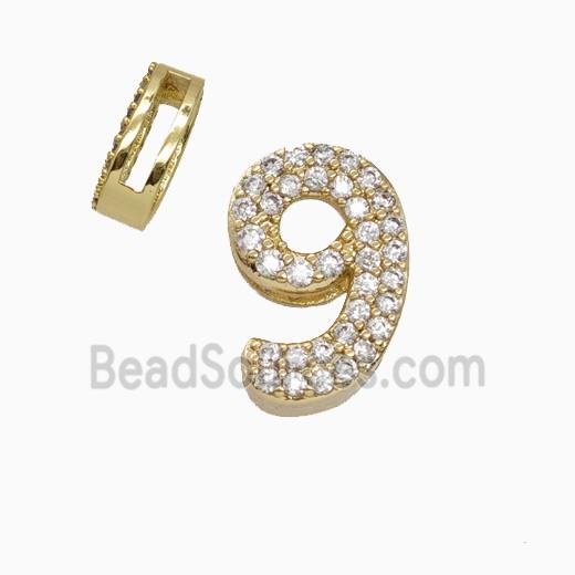 Copper Bead Pave Zircon, Platinum Plated