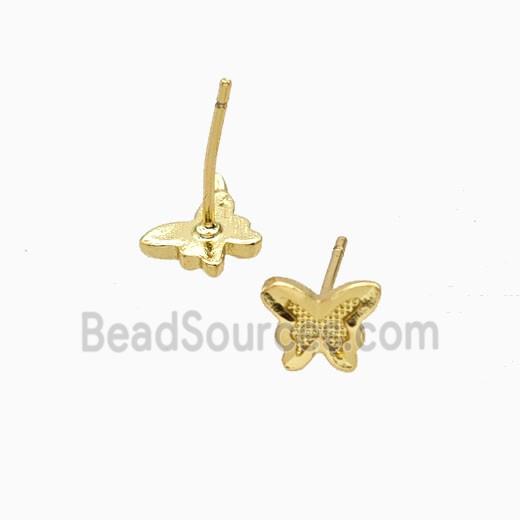 Copper Butterfly Stud Earrings Gold Plated
