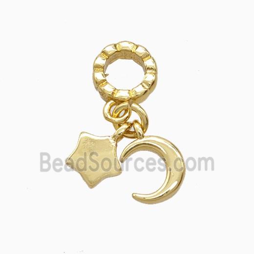 Copper Moon And Star Pendant Gold Plated
