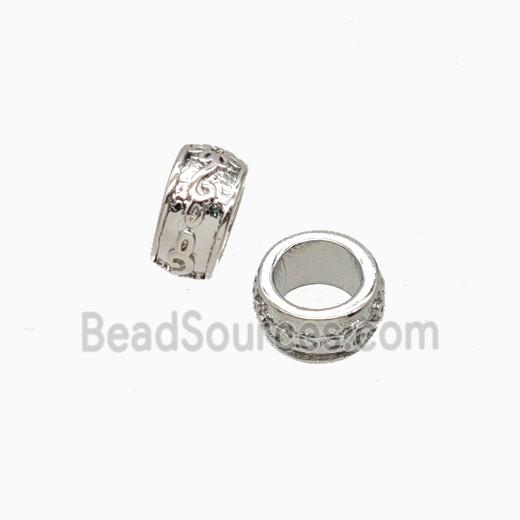 Copper Rondelle Beads Large Hole Platinum Plated