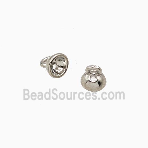 Copper Bell Pendant Platinum Plated