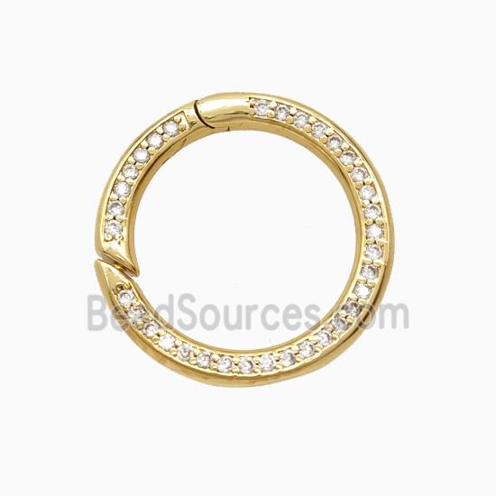 Copper Carabiner Clasp Pave zirconia Gold Plated