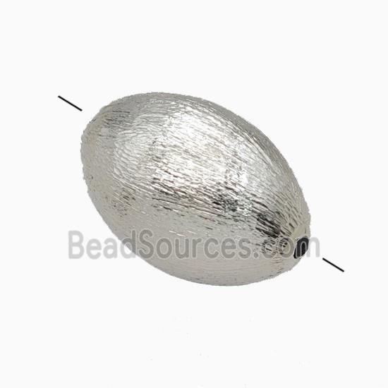 Copper Rice Beads Brushed Platinum Plated