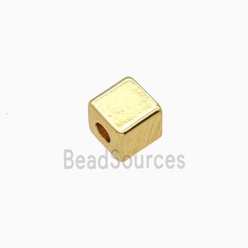 Copper Cube Beads Gold Plated