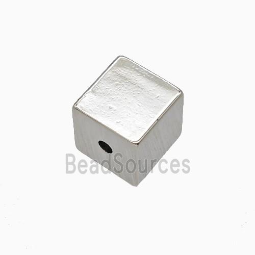 Copper Cube Beads Platinum Plated