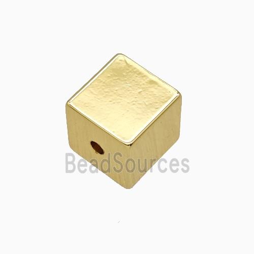 Copper Cube Beads Gold Plated