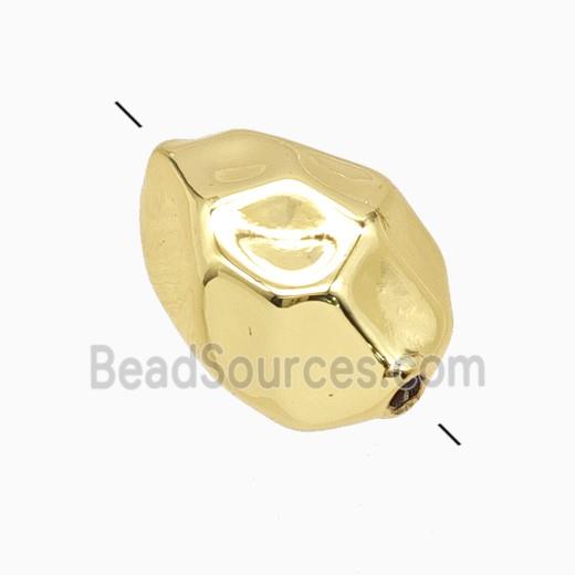 Copper Polyhedron Beads Gold Plated