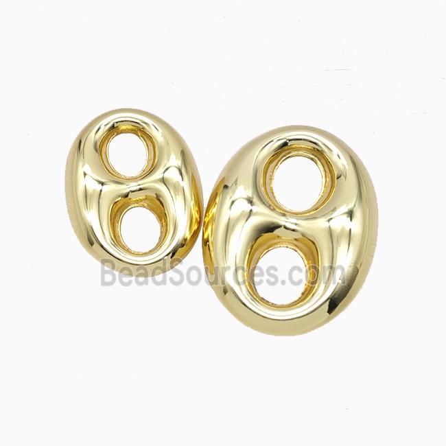 Copper Bead Pave Zircon, Gold Plated