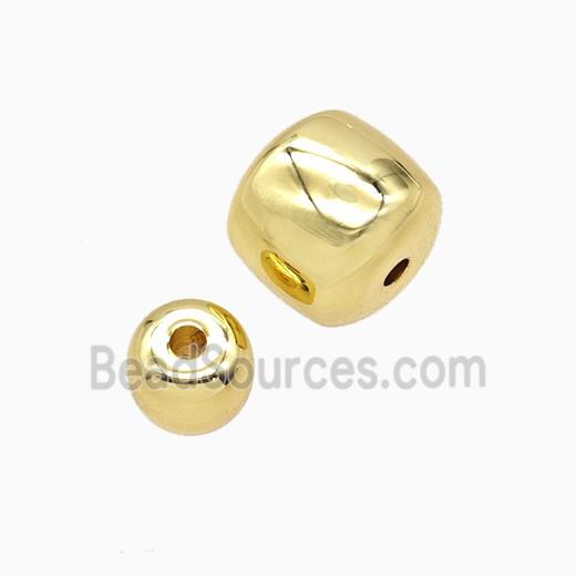 Copper Bead Pave Zircon, Gold Plated