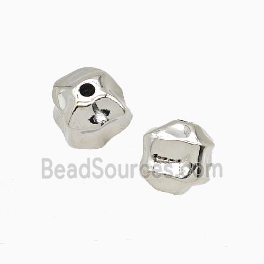 Copper Beads Freeform Platinum Plated