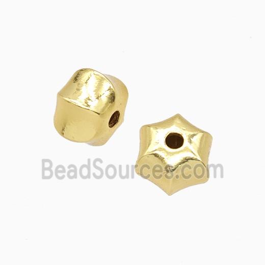 Copper Bead Pave Zircon, Gold Plated