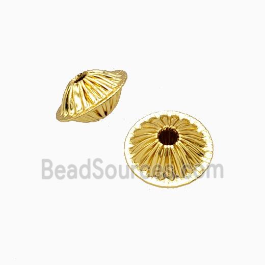 Copper Bead Pave Zircon, Gold Plated