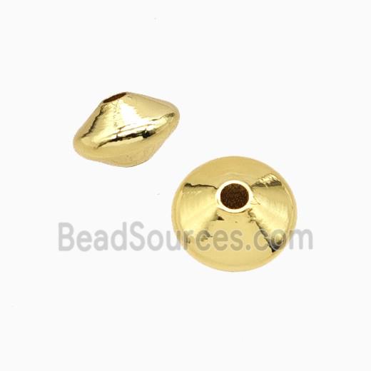 Copper Bead Pave Zircon, Gold Plated